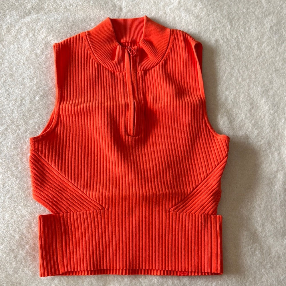 Lululemon Orange Sleeveless Ribbed Top